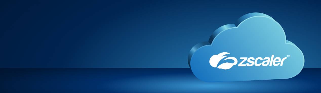 Zscaler logo on an illustrated cloud on a darker blue background