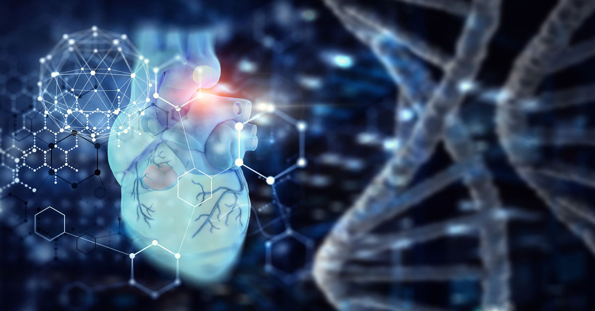 Conceptual image of science and a heart illustration