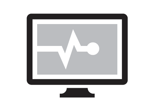 computer with lines in middle of screen icon