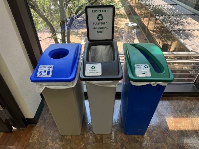 Picture of recycling bins on Lubbock campus Picture of recycling bins on Lubbock campus